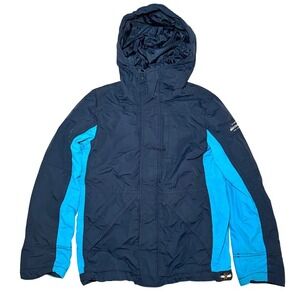 Abercrombie‎ Kids Youth Bear Run Jacket Navy Blue Colorblock Hooded XL Winter